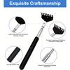 2PCS Back Extendable Scratchers Stainless Steel Telescopic Scratching Massager Extendable Telescoping Anti-itch Tool Relax Back