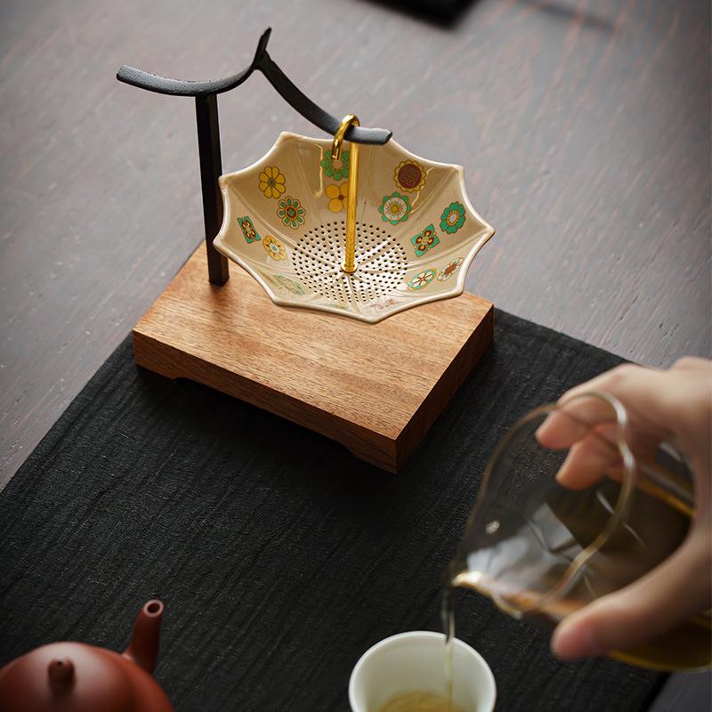 Ceramic Tea Filter Infuser for Cup Creative Umbrella Shape Drip Coffee Maker Portable Mesh Tea Strainer Gadgets Home Office