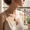 Inlaid Rhinestones Photo Locket Pendant Necklace Openable Gold Clavicle Chain  Birthday Gift