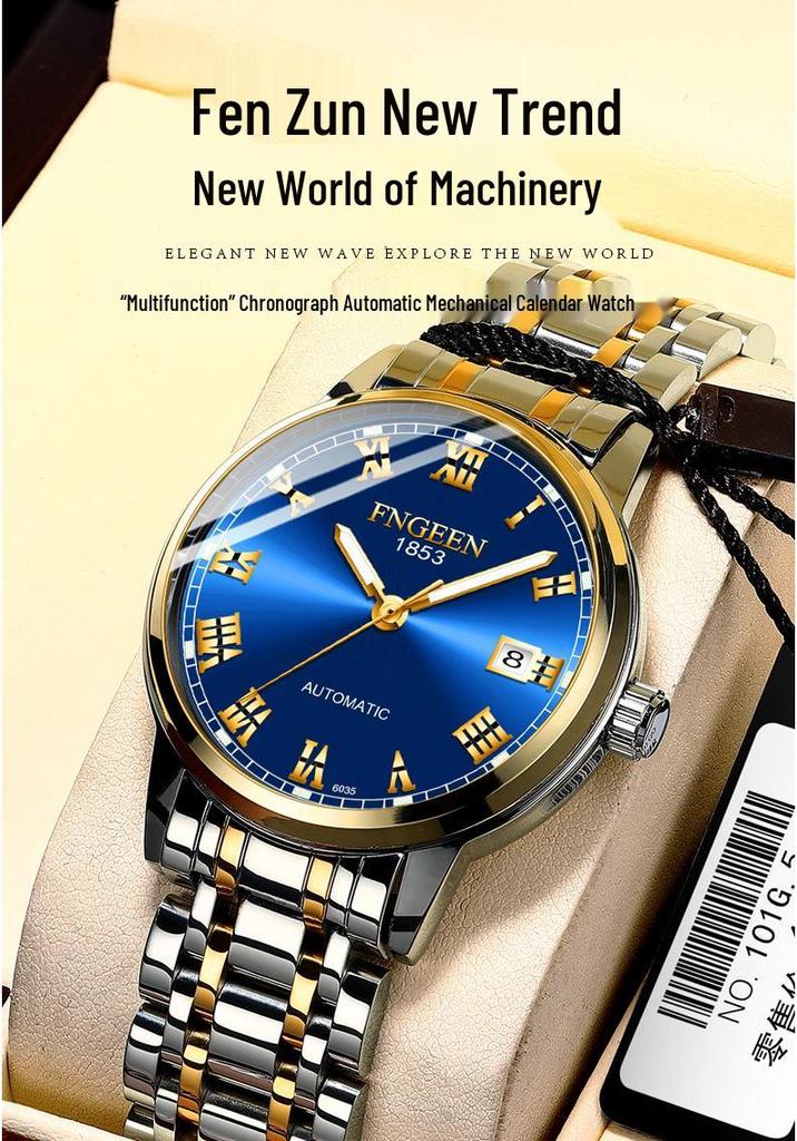 Orologio Meccanico Automatico Impermeabile da Uomo Fenzun 2020 con Calendario Vuoto