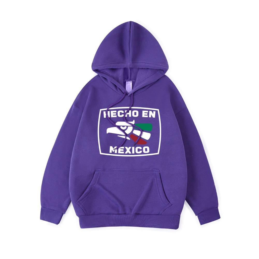 Hecho En Mexico Printing Hoodies Womens Comfortable Soft Hooded Street Loose Sweatshirt Winter Womans Sportswear