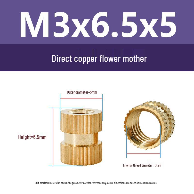 M1-M10 Knurled Brass Heat Insert Nut for Injection Molding