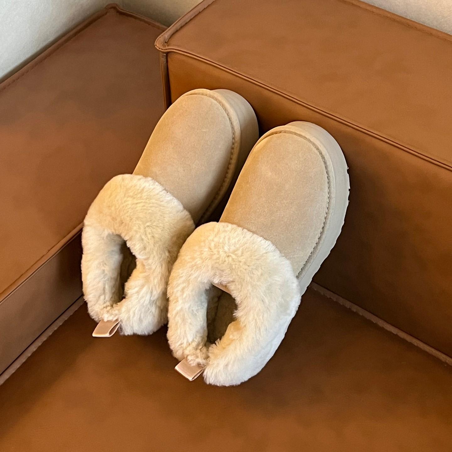 

Women s fashion lightweight heightening soft sole winter warm fur one snow boots padded lining non-slip casual sports cotton boots Le Fu shoes 40