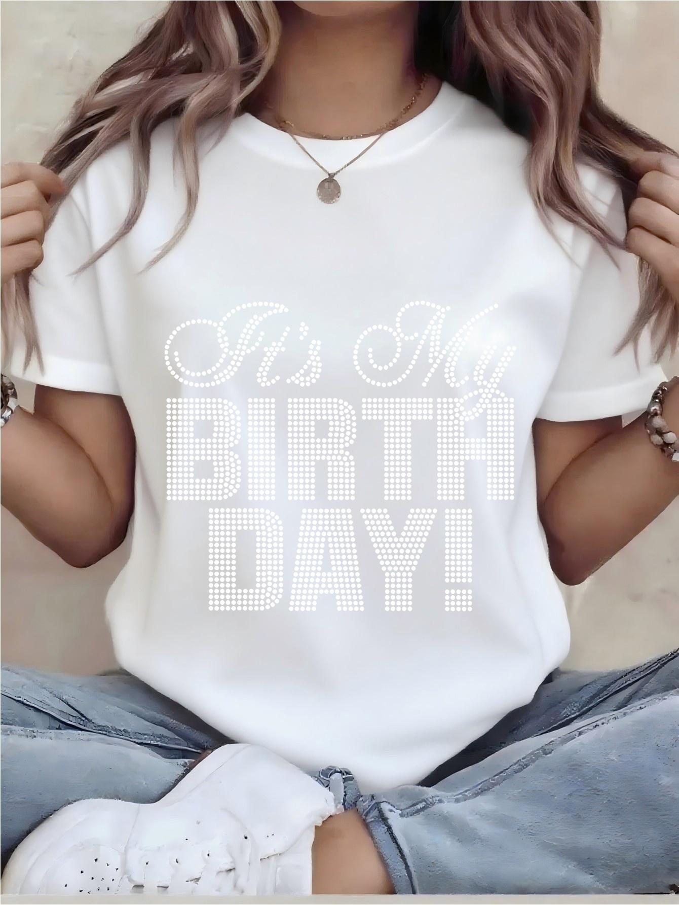 

T-shirt - Women s Fun Printed T-shirt - Casual Short-sleeved Round-neck Loose-fitting Top, Machine Washable for All-season Comfort, S белый