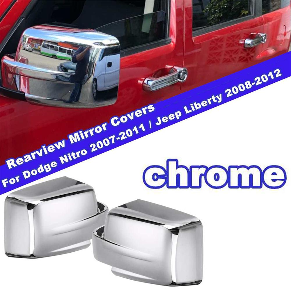Pair Side Rearview Mirror Cover Cap For Dodge Nitro 2007-11 Jeep Liberty 2008-12
