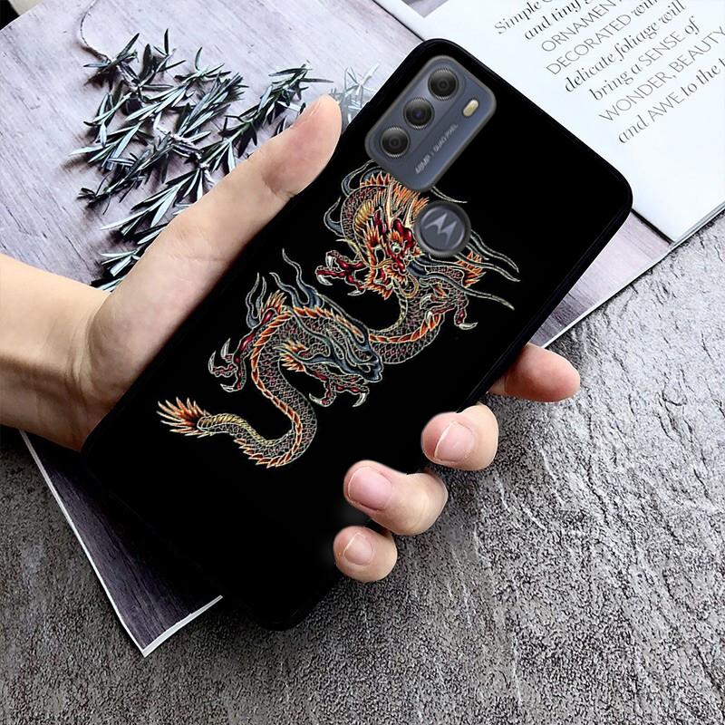 Handyhülle mit Aufschrift „Chinese Dragon Art“ für Motorola E7 Plus E32 E20 E40 Edge 20 Lite G22 G52 G20 G30 G100 G60 G50 G10 G Pure G Stylus