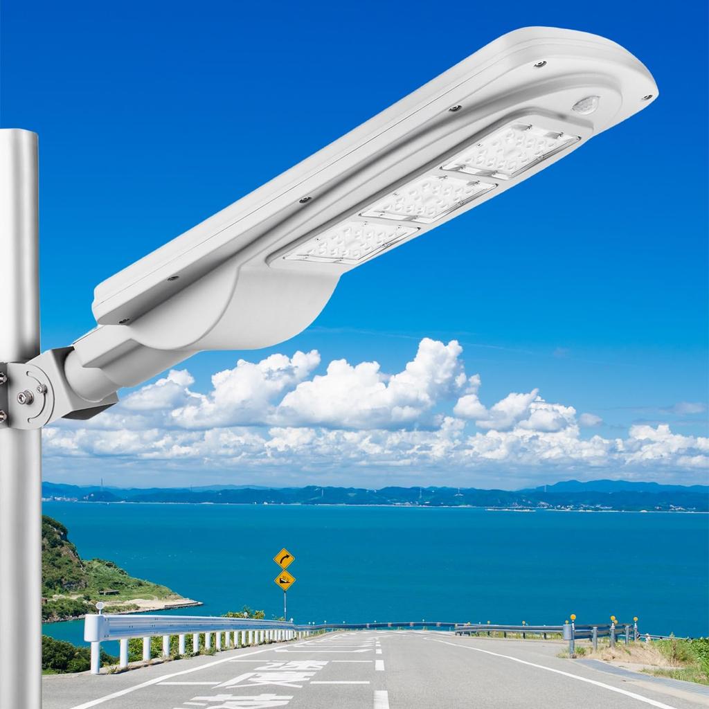 Sparkoe Solar LED Security Pole Aluminum 3930Lm 144Wh Lithium Battery Monocrystalline Solar Energy No Wiring 4 Installation IP66 Outdoor Road Lighting