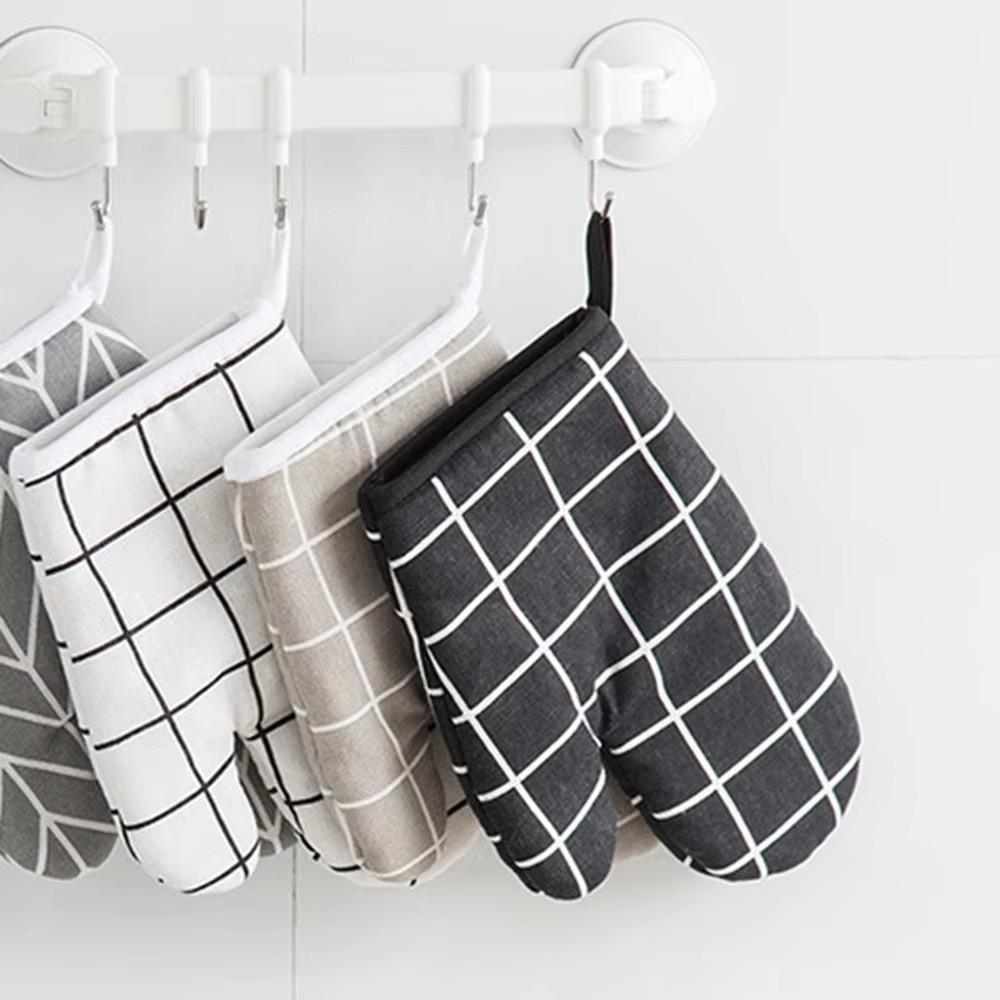2pcs Oven Gloves Kitchen Baking Gloves Cotton Insulated Gloves Practical Microwave Oven Gloves