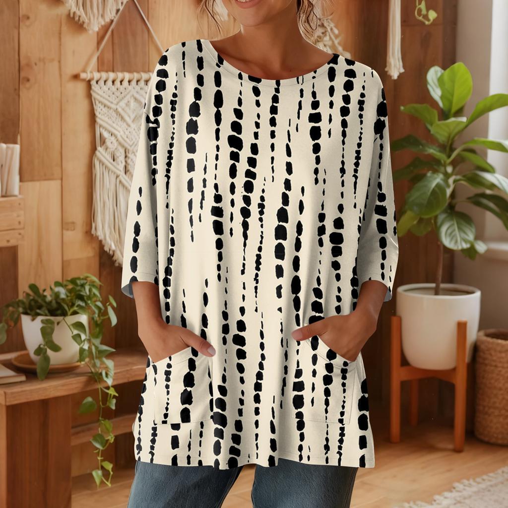 Damen 3/4-Ärmel Shirts Grafik-T-Shirts Shirts Lässige Basic-Tops Pullover