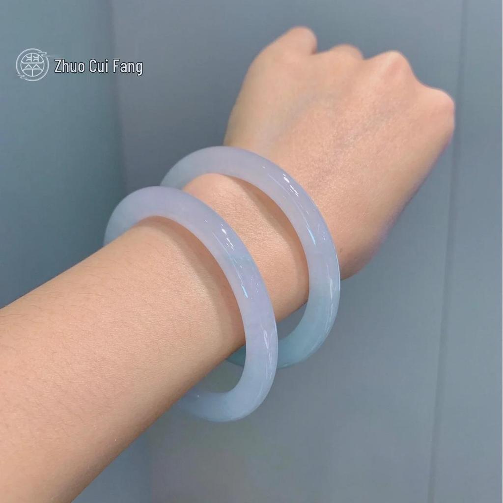 Imitation Chalcedony Round Thick Bracelet - Chinese Cheongsam Style Imperial Concubine Hand Jewelry.