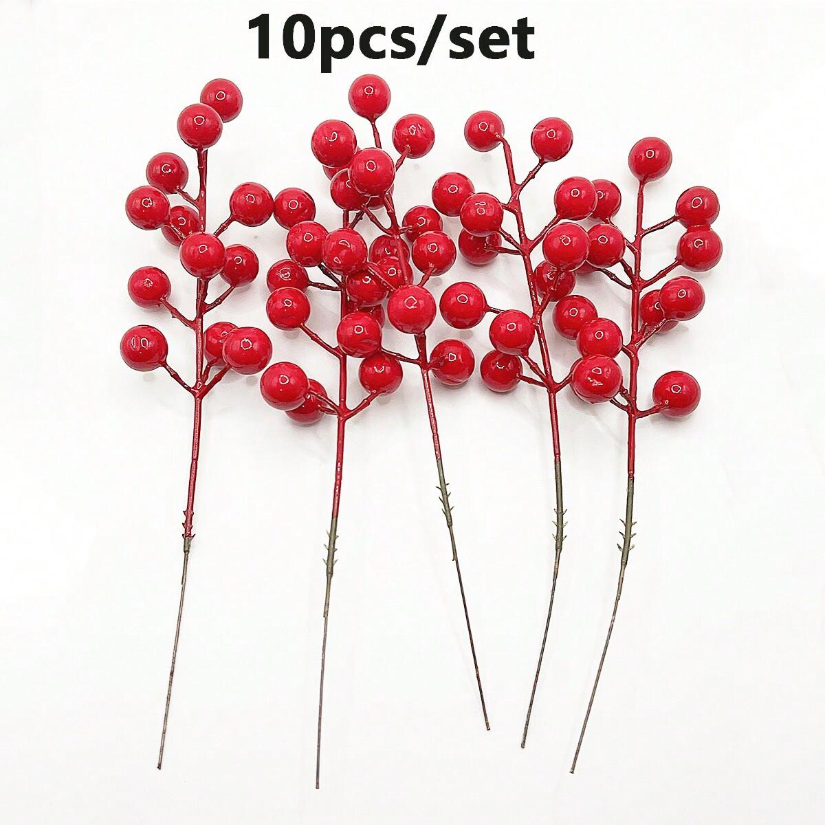

10 шт.-Имитация цветка Зимний Зеленый Фруктовый Красный Набор Искусство Новый Год Свадебные Подарки Дом Гостиная Мебель Украшение красный