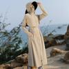 Long Sun Protection Shirt for Women, Summer 1011 New Full Body UV Protection Ice Silk Breathable Waist-Cinching Thin Jacket Sun Protection Clothing