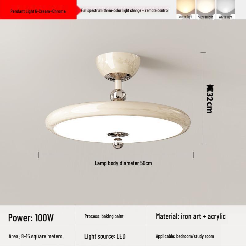 French Cream Medieval Wood Grain Wabi-Sabi Chandelier for Bedroom & Study