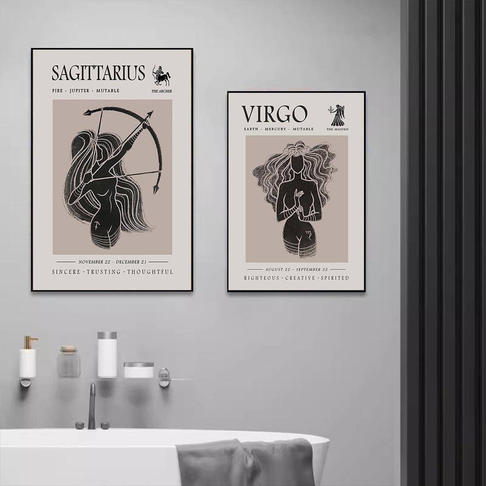 Severské znamení zvěrokruhu Astrologie Štír Lev Býk Nástěnné umění Plátno Malba Plakáty a tisky Nástěnné obrázky pro výzdobu obývacího pokoje