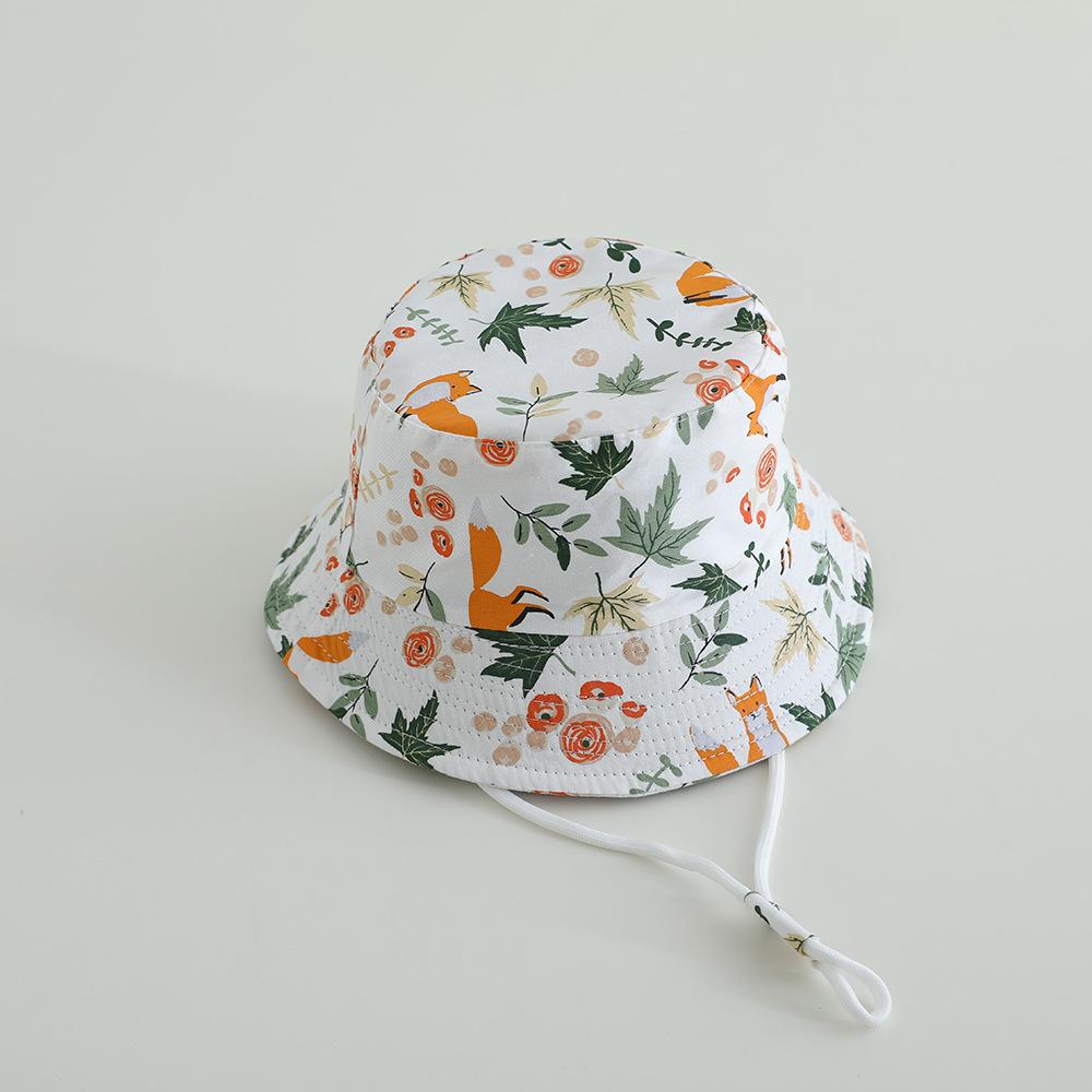 

New Children Bucket Hats 1-8Y Boys Girls Spring Summer Cute Cartoon Sunhat Panama Cap Print Hiking Fishing Hat Fisherman Caps 54(5-8 Years old) лист