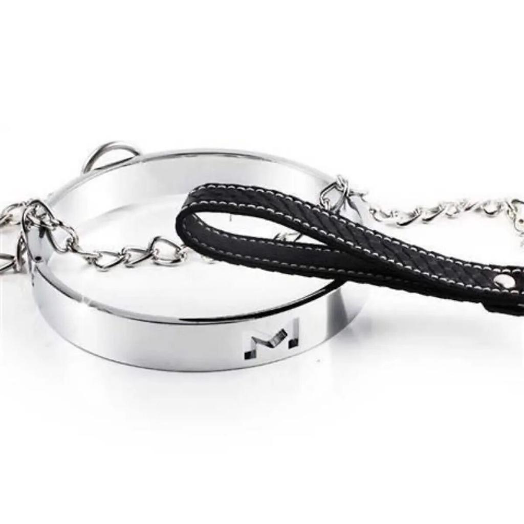 Trakční řetízek Kovový obojek na krk BDSM Sexy vodítko Kroužek Řetízek Slave Bondage Hračky Role Play Erotické sexuální hračky pro ženy Muži