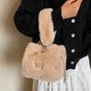 Plush bag women's 2025 new autumn and winter niche light luxury high-end hand bag shoulder crossbody bucket bag