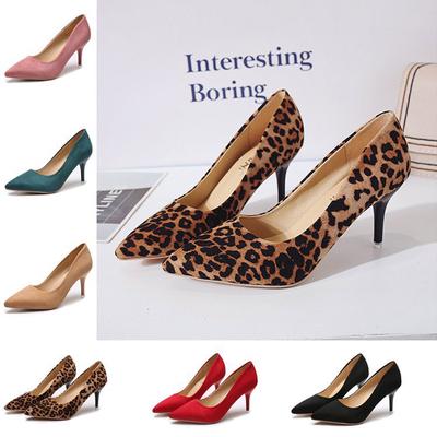 Velké vysoké podpatky Nové špičaté jehlové semišové divoké Four Seasons Single Shoes Dámské Tide