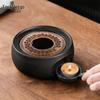 Wave Pattern Black Pottery Tea Warmer