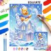 Oil Painting Painting Kit Winnie the Pooh Winter Wonderland Home Bedroom Wall Decoration Creative Handmade Gift