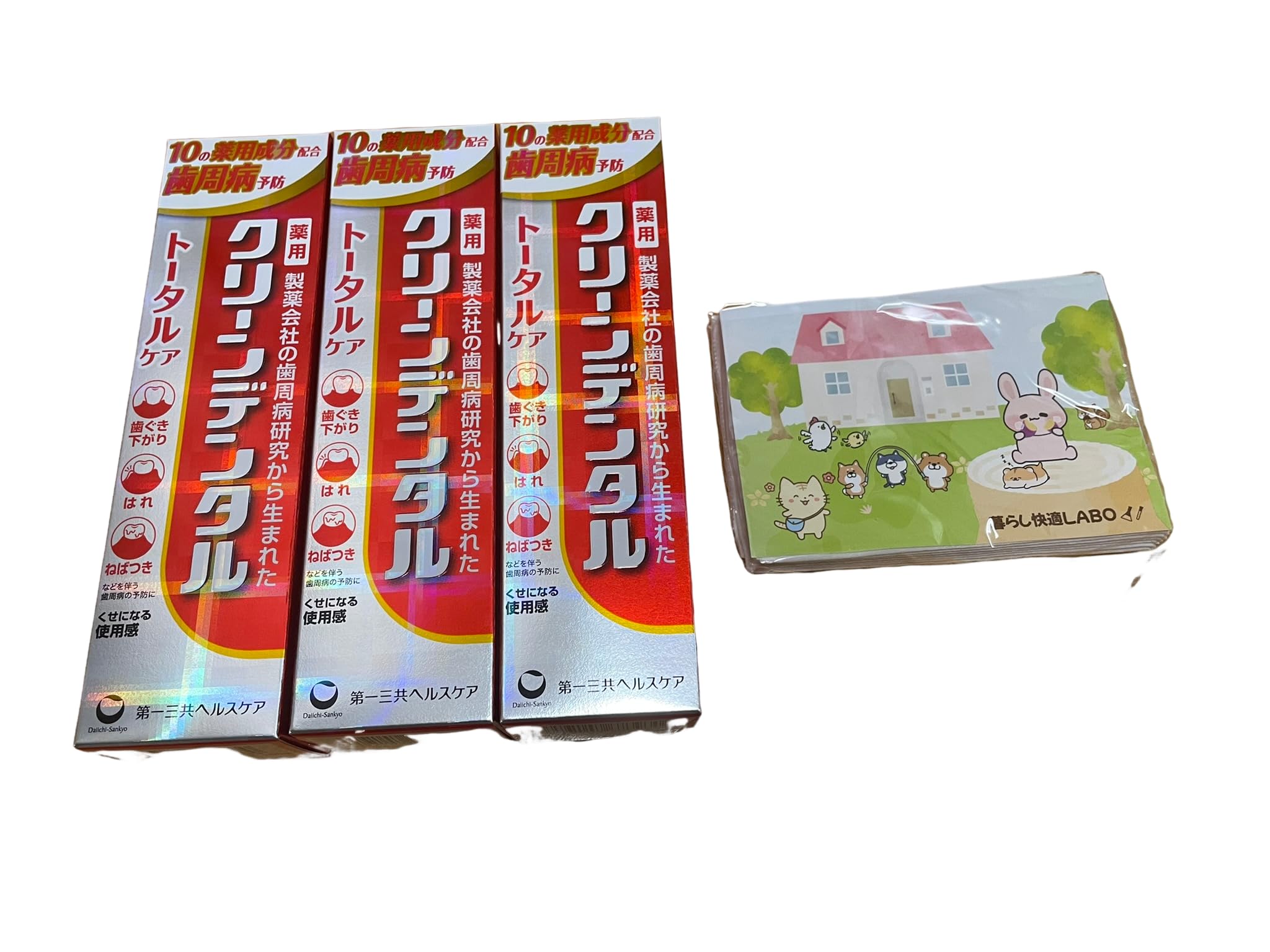 

Daiichi Sankyo Healthcare Clean Dental L Total Care [Quasi-drug] 100g x 3 pieces Comes with original pocket tissues from Comfortable Living LABO