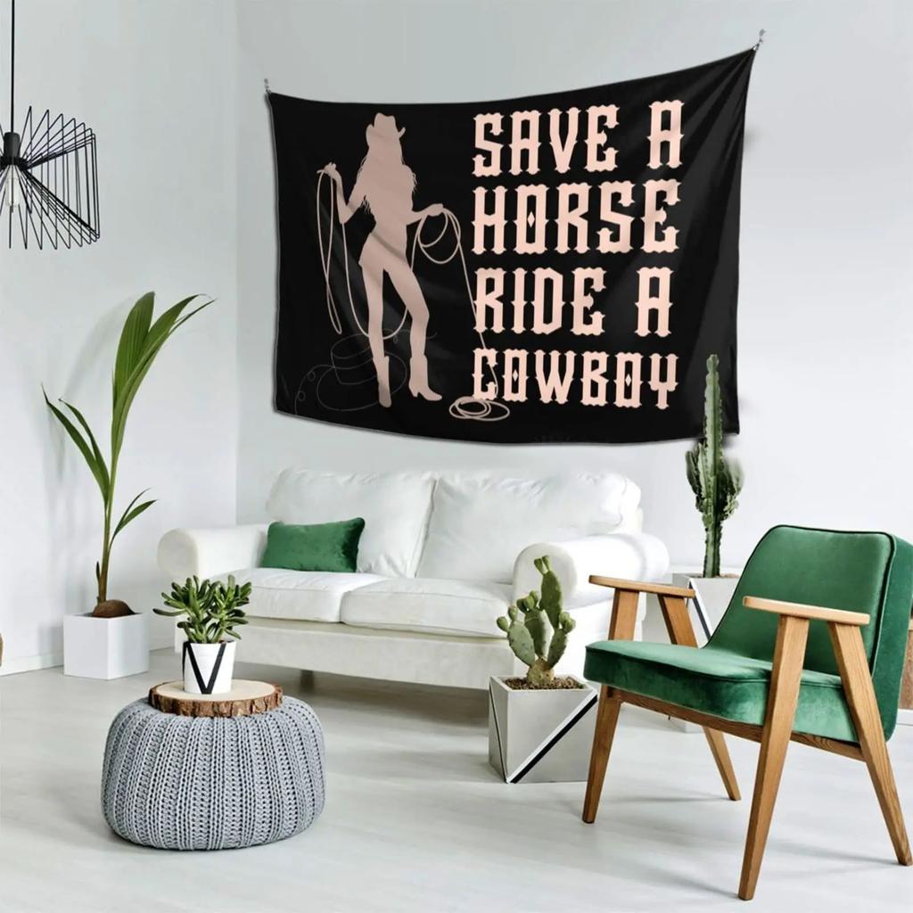 VIKAMA Tappezzeria Bandiera Elementi Artistici Tramonto Western Cowboy Americano Decorazione Parete Sfondo Divano Soggiorno