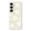 For Samsung Galaxy S25 Case White Daisy Pattern Printing Straight Edge TPU Phone Back Cover