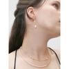 925 Silver + 18K Gold White Natural Pearl Small Symbol Chain Necklace