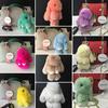 Plush Bunny Keychain Women Fur Angel Rabbit Key Ring Hare Plush Dolls Toy Girls Bag Car Key Pendant