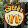 2D Flat Aluminum 7.87 Inch X 7.87 Inch Beer Glass Style Wall Decoration, Vintage Style. Suitable for Bars, Living Rooms, Kitchens, Cafes, Porches