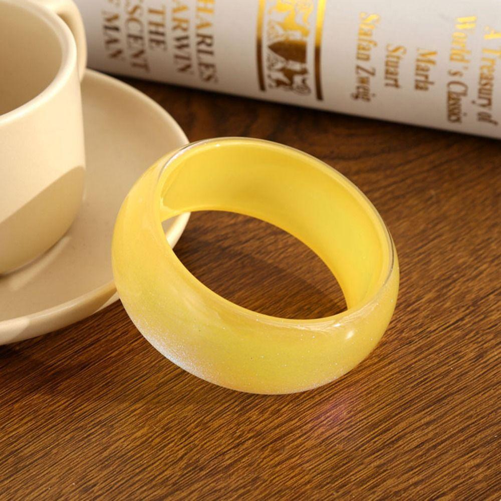 Wide Bangle Irregular Wide Bracelet Geometric Design Transparent Hand Ring  Girls