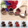 1/2 Slots Heart Rings Holder Wedding Rings Bearer Box Portable Walnut Wood Rings Box  Propose