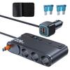 9 In 1 Power Outlet Adapter with 228W Large Power QC3.0 PD45W Fast Charging Telescoping Cable & LED Electric Display