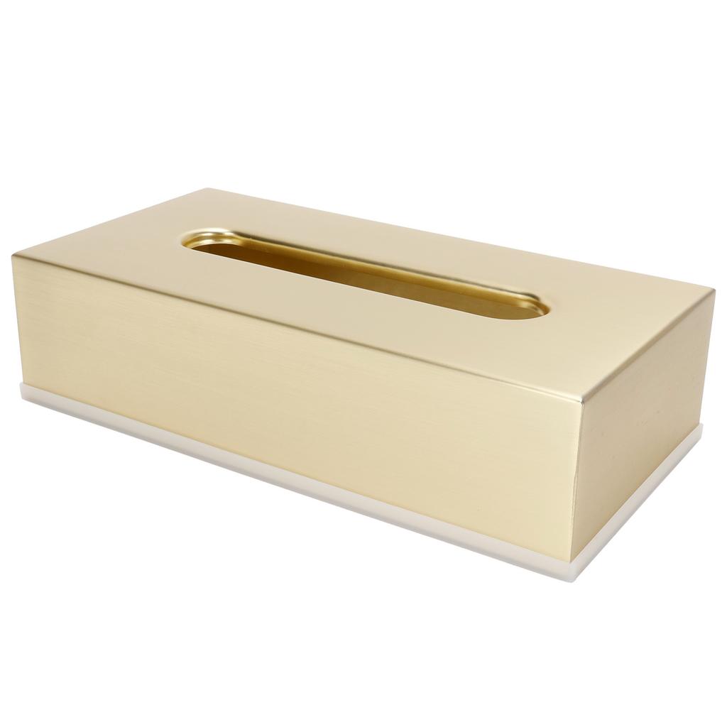 Tissue Box Innovativer rechteckiger Serviettenpapierhalter aus 304 Edelstahl, Gold