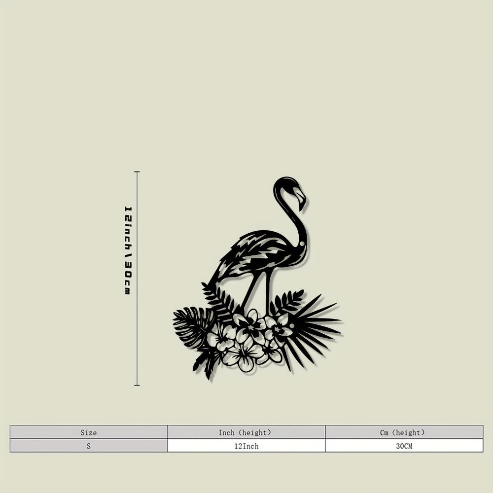 

Chic Black Flamingo Palm Metal Wall Art, Modern Iron Statue Vertical Hanging for Living Room Office Bathroom Indoor Outdoor Decor Tropical Farmhouse Size/S 30cm/12inch