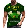 Summer Round Neck 3D St. Patrick's Day Green Printed Top Fashionable Casual Short Sleeved Men's T-shirts