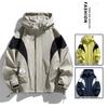 Spring new large size jacket men's hooded loose workwear trendy mountain style outdoor fat men's jacket