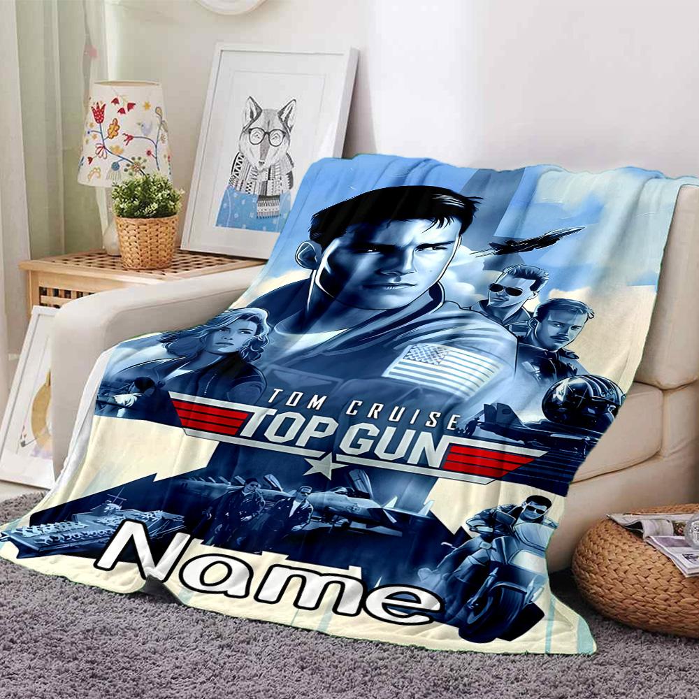 Customiz Name Personality Top Gun Maverick Blanket Soft &Warm Sofa Office Bed Travel Lunch Break Blanket, Gift Suitable All Seasons