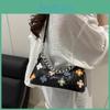 Flower Fashion And Chain Decoration Stone Texture Women Casual Bag Shoulder