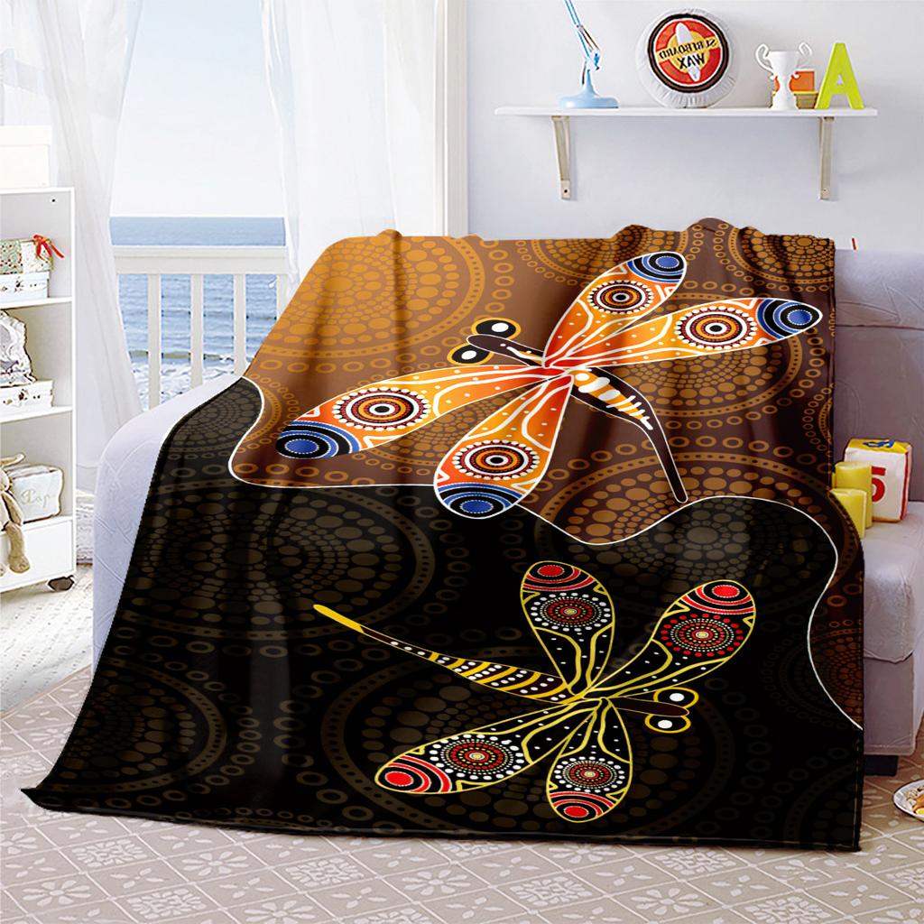 1PC Aboriginal Art Blanket Vibrant Dot Soft Comfortable All Seasons Perfect Sofa Office Travel Home Gift Idea