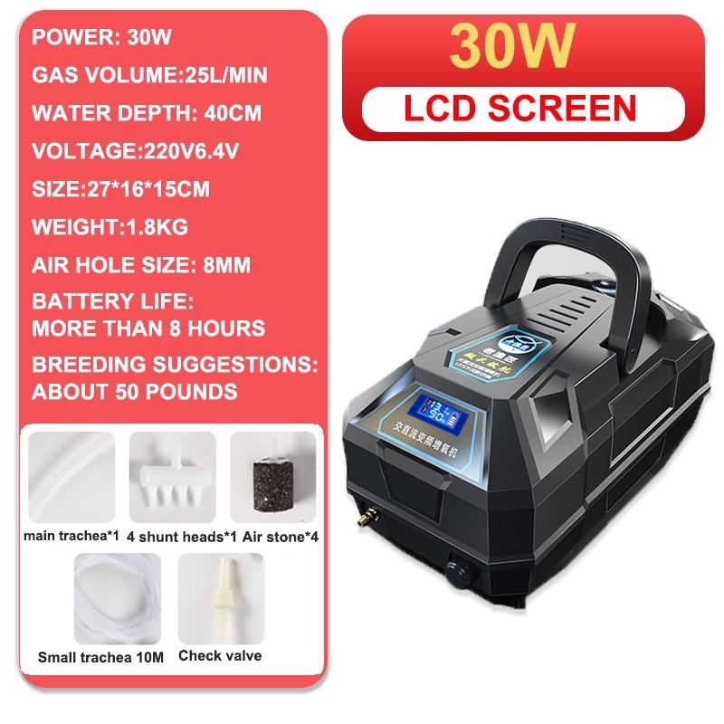 Pompa Acqua Ossigeno AC DC Volume Ossigeno Extra Grande Pompa Ossigeno Ricaricabile Doppio Uso Macchina Ossigenazione Acquacoltura