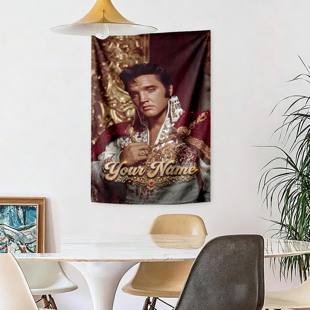 Elvis Presley Custom Wall Tapestry Foldable Wall Tapestry Non-Fading Color Great for Bedroom Wall All-Season Use Gifts For Family Or Friends