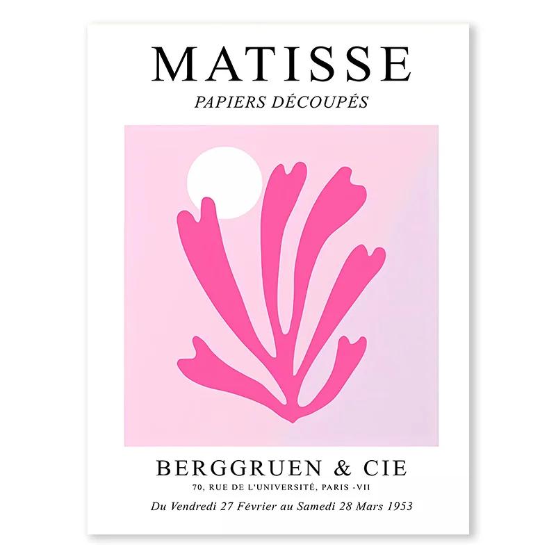 Matisse Bauhaus Angel Number Picasso Flower Wall Art Canvas Painting Pink Tiger Poster Picture Modern Living Room Interior Decor