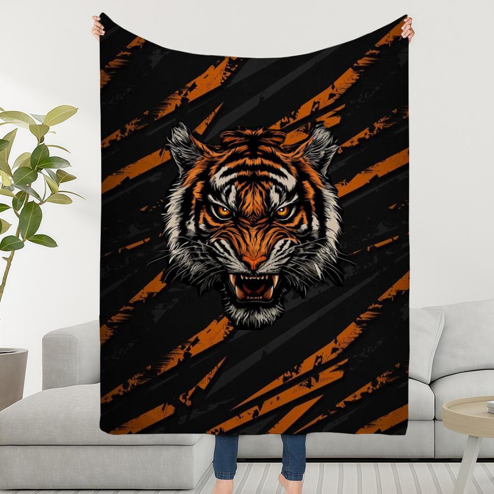 Blanket Throw Super Cosy Plush Living Room Cool Sofa Couch Childish Birthday Cartoon Tiger Gifts
