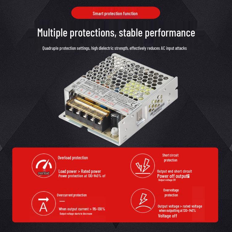 12V Industrial LED Monitoring Power Supply, 220V To 12V Switching Converter