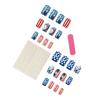 Independence Day Themed Press On Nail 24 Pieces Medium Square False Nail With Patriotic Flower Design For Celebrations