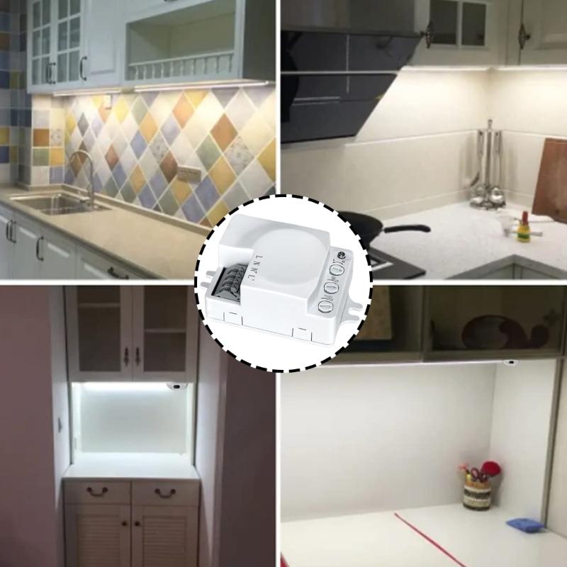 360 Degree Microwave Motion Sensors Switches Pack 5.8GHz Detection Adjustable Delay for Indoor Light Fixtures Use