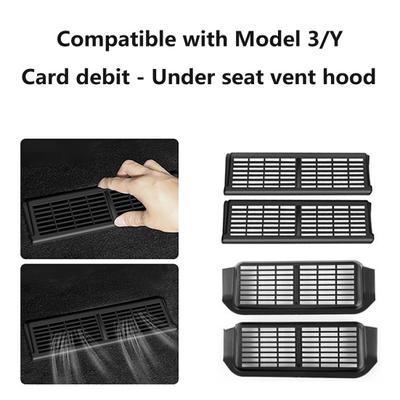 2 peças tampa de saída de ar sob o assento profissional fácil de instalar tampa de ventilação de ar de carro resistente substituição de acessórios automotivos para Tesla modelo Y/3