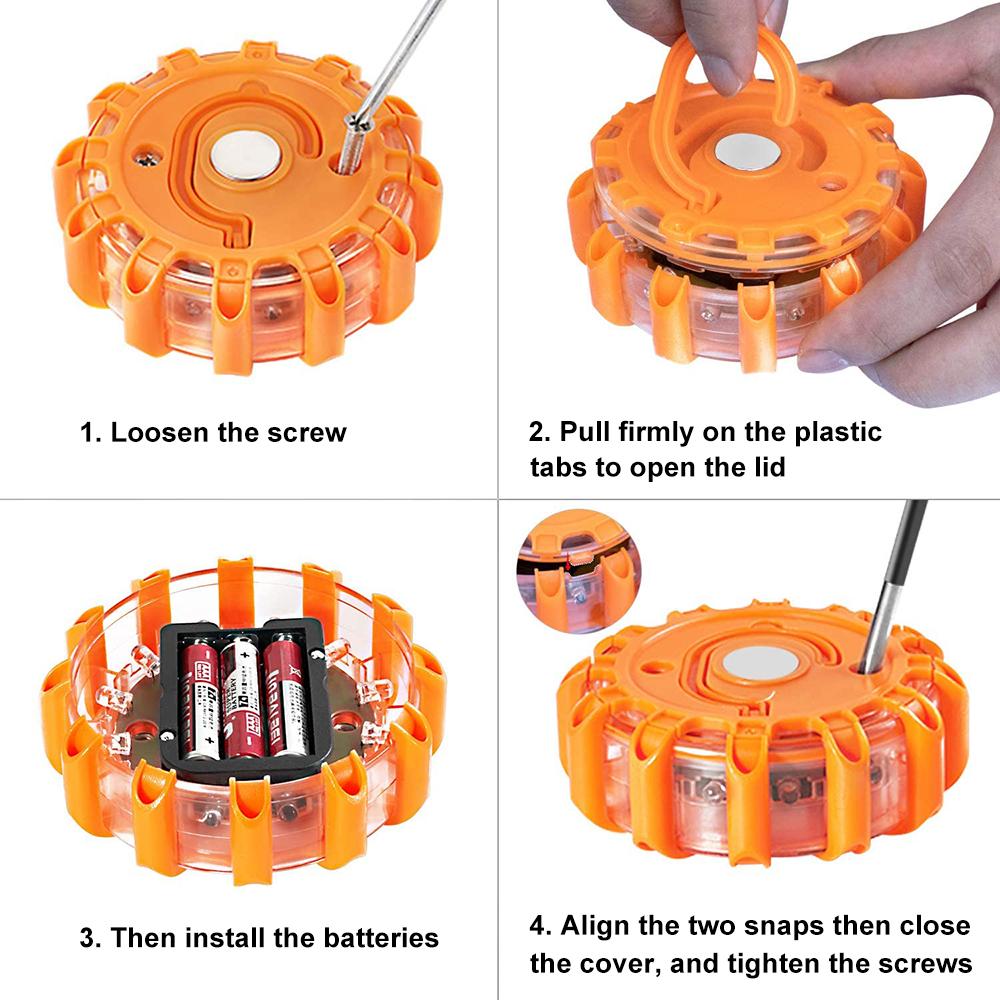1pc 3pcs Magnetic LED Strobe Warning Light Emergency Road Rescue Safety Flashing Lights Car Roadside Beacon Lamp Flare