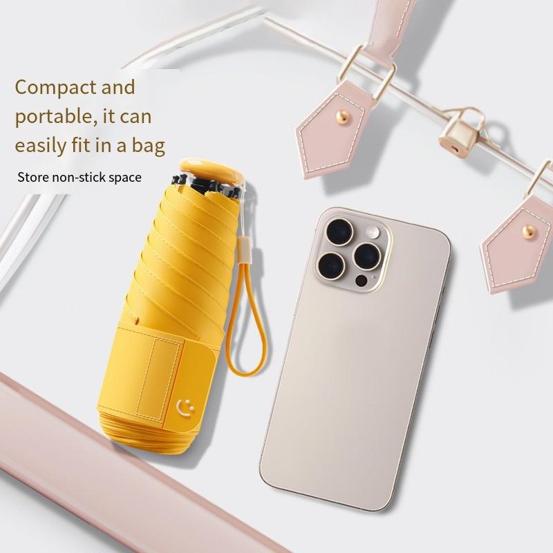 Umbrella Woman Five Fold Mini Pocket Umbrella Sun Umbrella With For Sun Protection Uv Umbrella Sunny Weather Compact Convenient